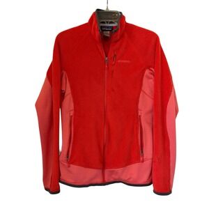 Patagonia R2 Fleece Jacket Women Medium Red Pink Polartec Thermal Full Zip 25148